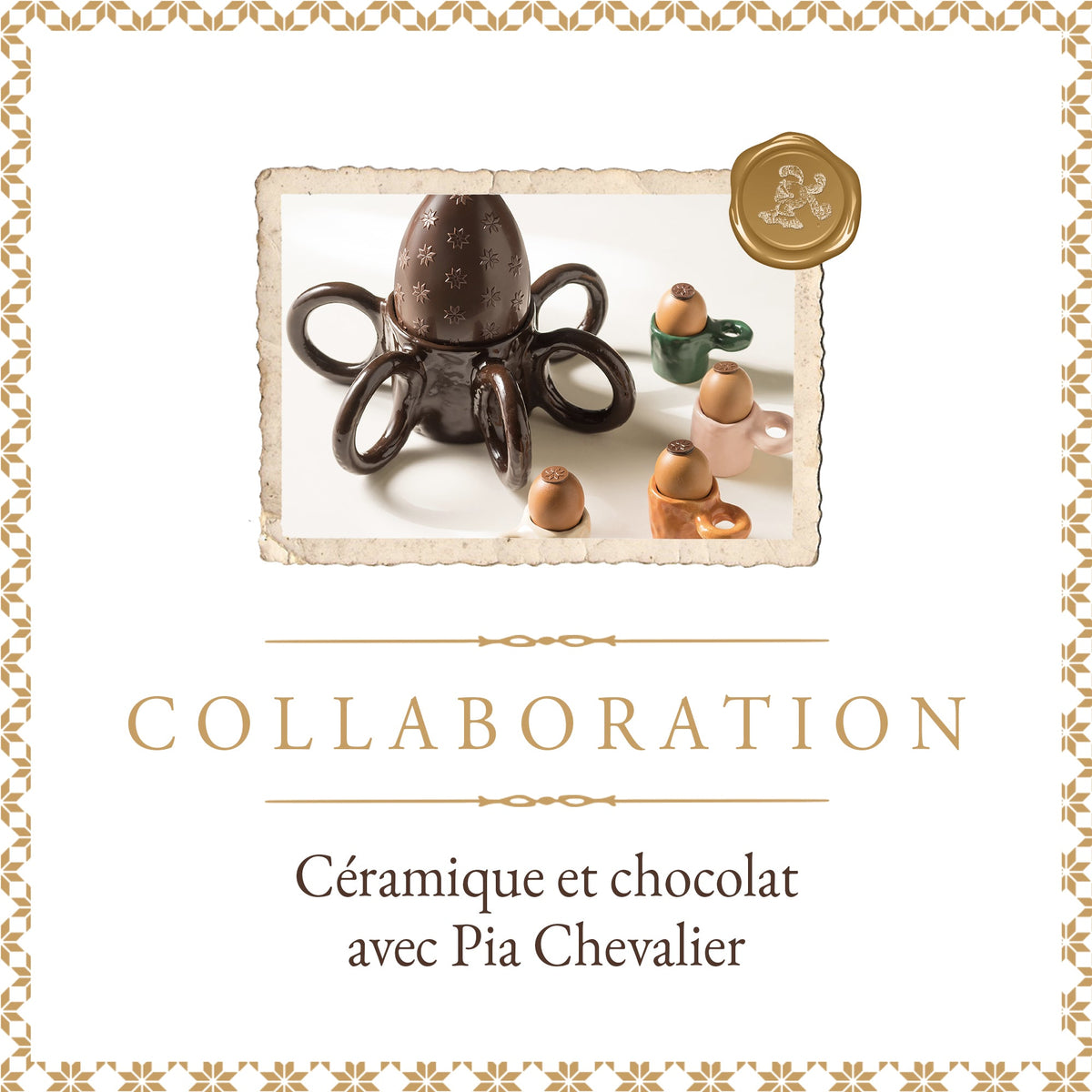Collaboration Pia Chevalier & À la Mère de Famille : céramique et chocolat