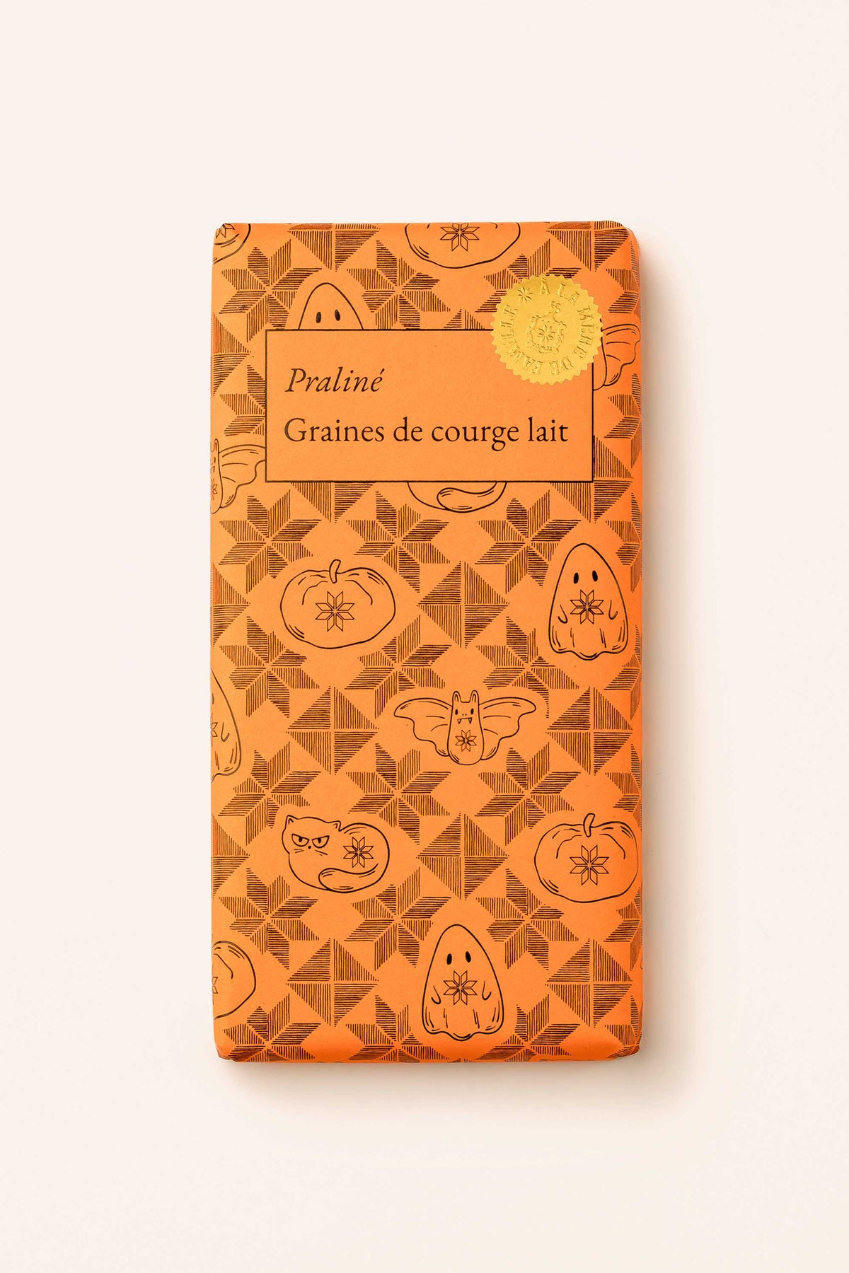 Tablette Halloween praliné graine de courge lait 39 %