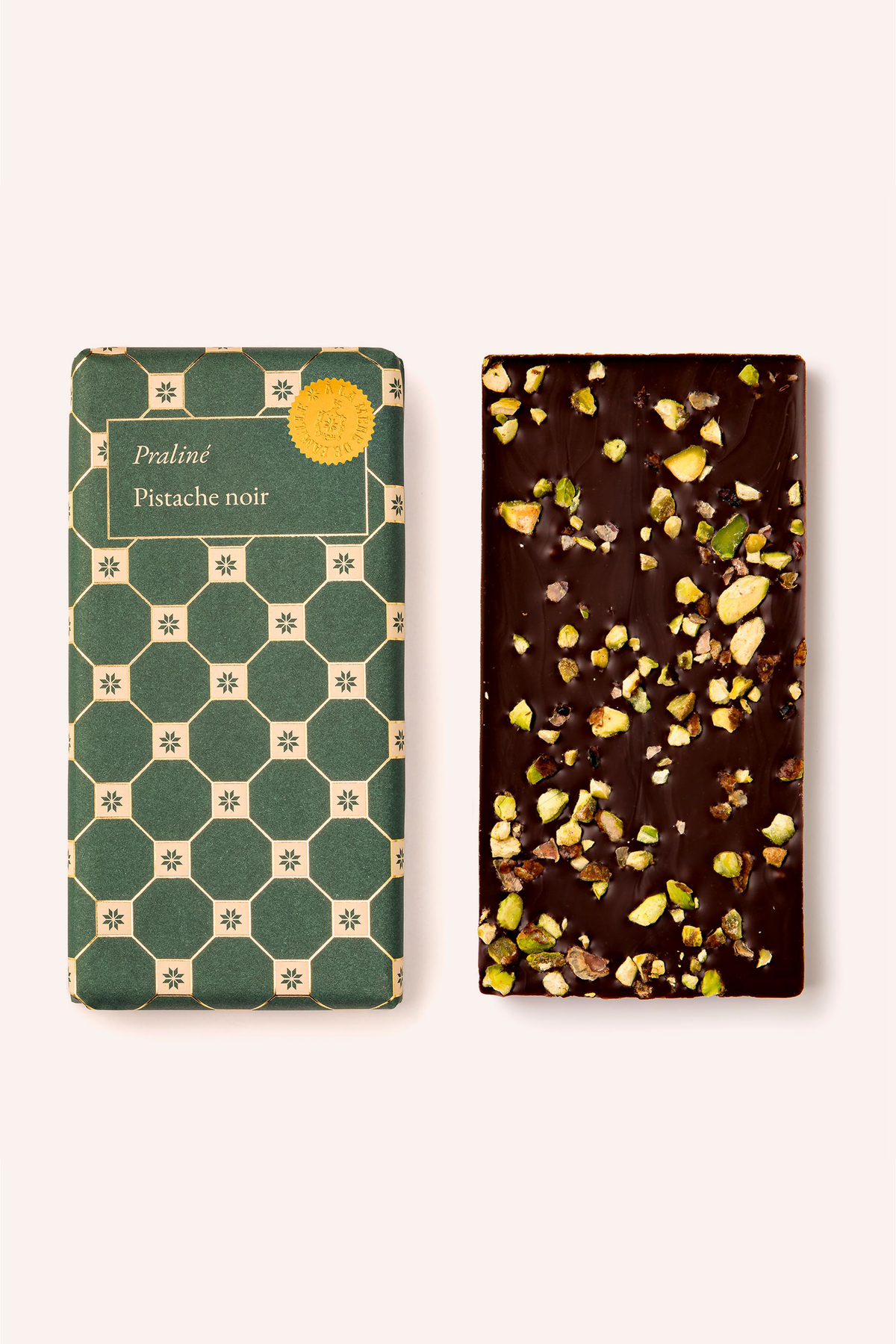Chocolate bar dark pistachio praline