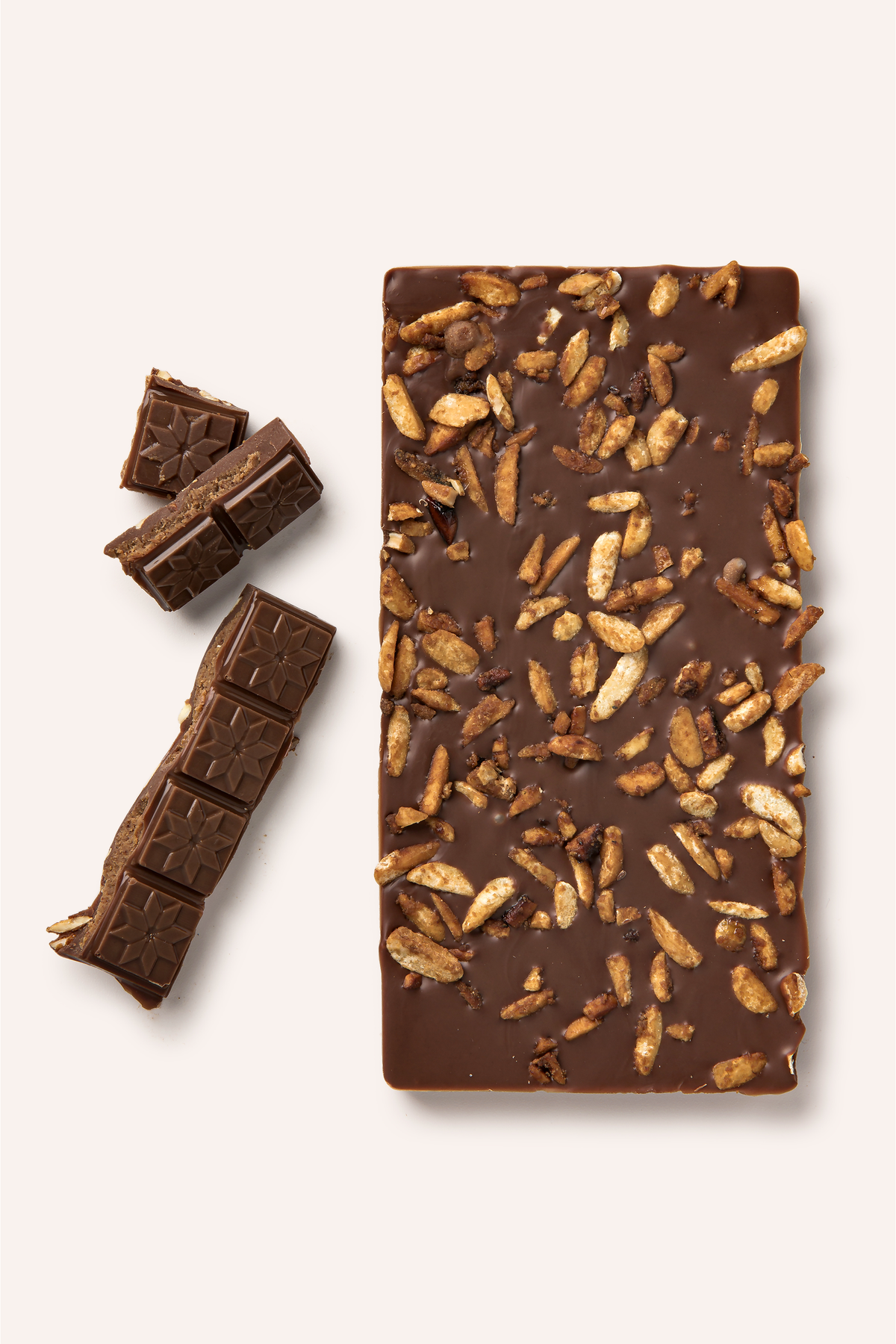 Chocolate bar Milk salted sanded almond praline bar