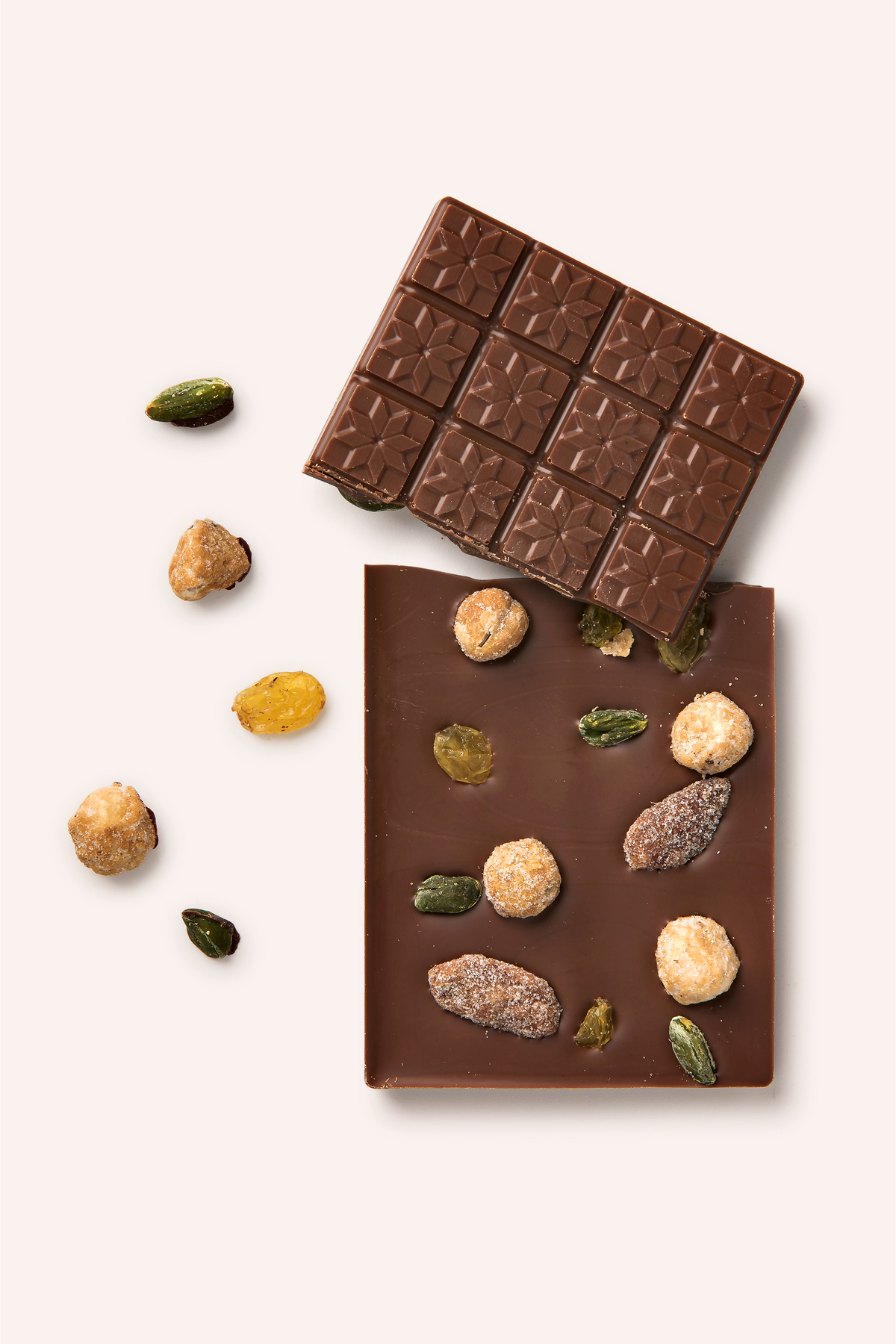 Tablette chocolat mendiant lait