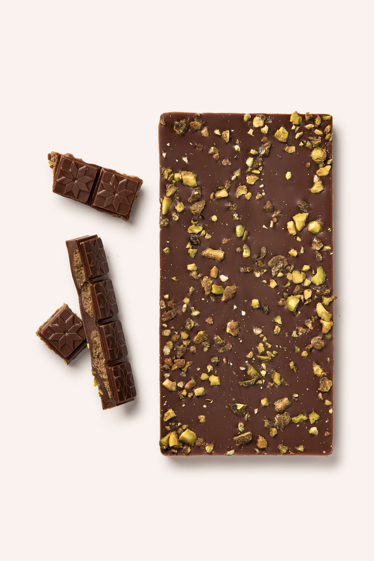 Tablette chocolat praliné pistache lait