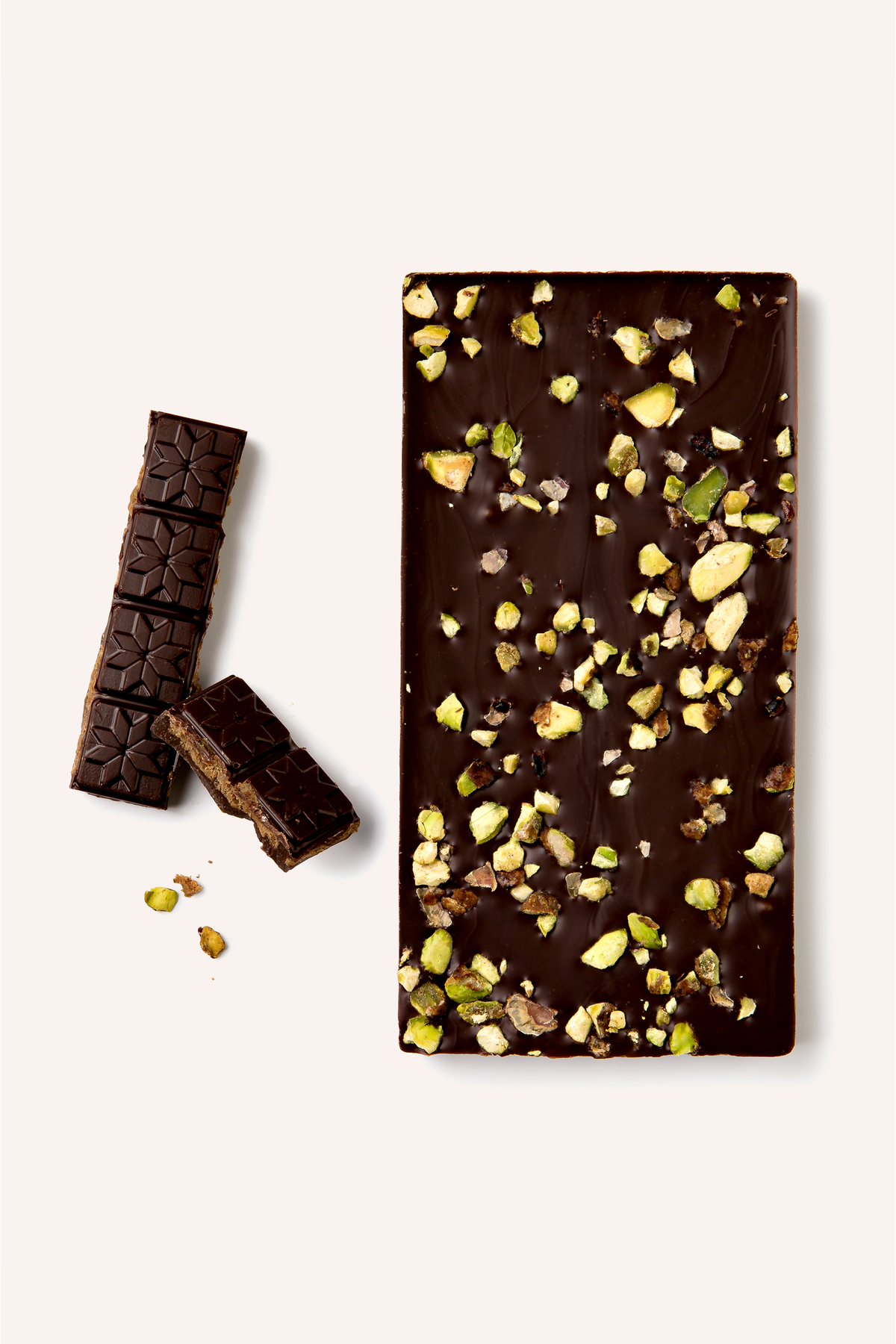 Tablette chocolat praliné pistache noir